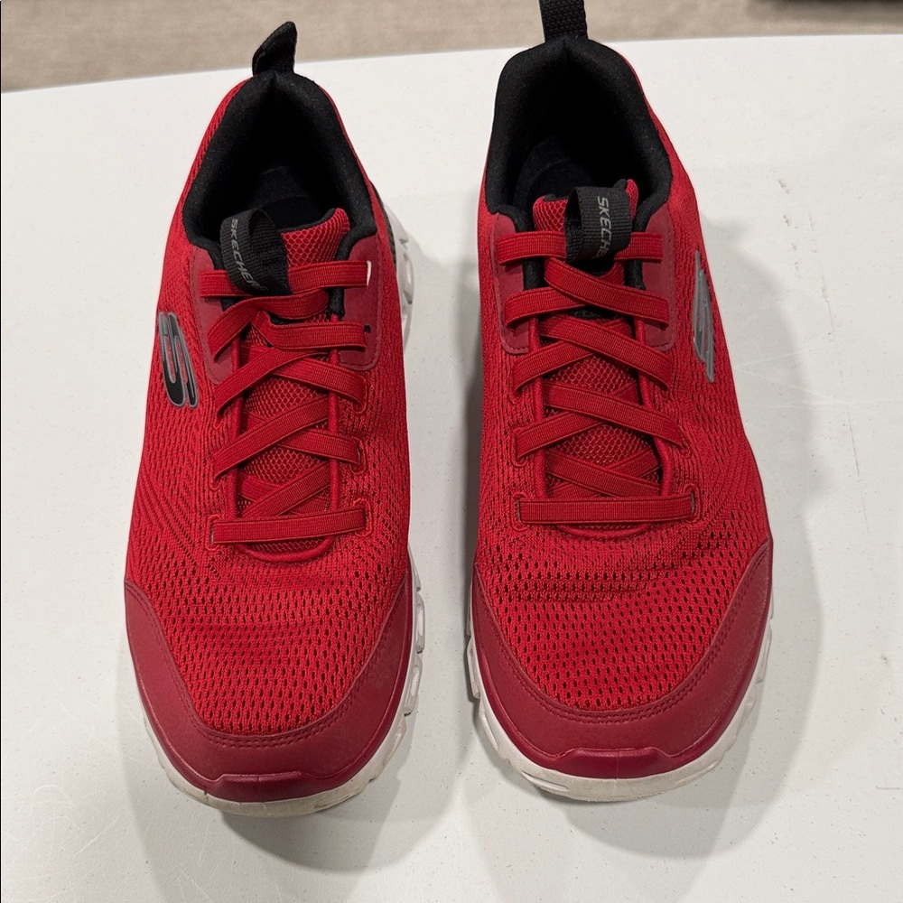 Skechers Men's Red Mesh Sneakers